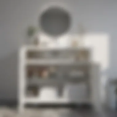 Modern White Freestanding Bathroom Cabinet with Open Shelving