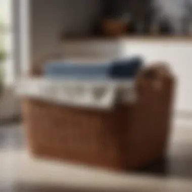 Sleek Design with Practical Dividers Wicker Basket Modern Wicker Basket with Dividers