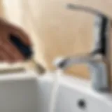 Faucet Handle Removal Illustration showing a faucet handle being removed