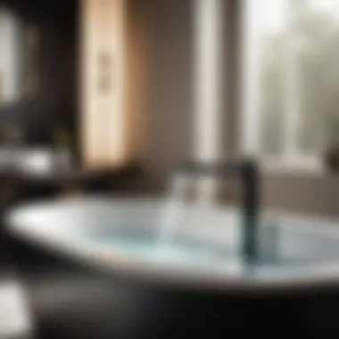 Modern Moen Black Bathtub Faucet in Contemporary Bathroom