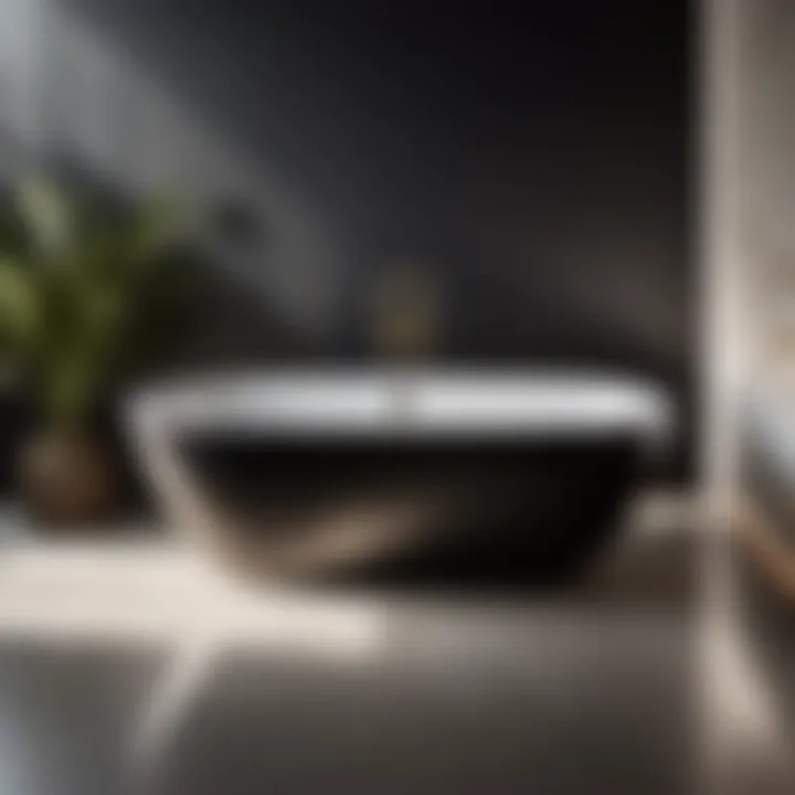 Elegant Moen Black Bathtub Faucet in Minimalist Bathroom Setting