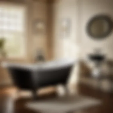 Vintage Inspired Moen Black Bathtub Faucet in Classic Bathroom