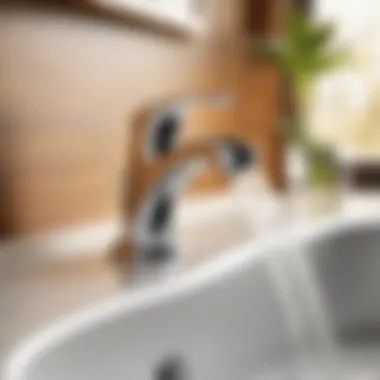 Innovative Technology Close-up of Moen Eva Centerset Faucet technology