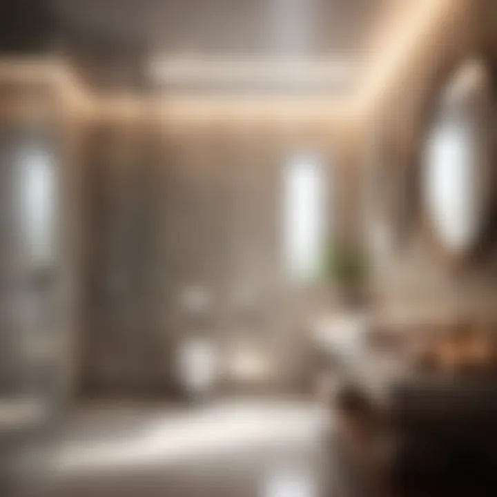 Conceptual Visualization of Moisture Control in Bathrooms Moisture control in bathroom concept illustration