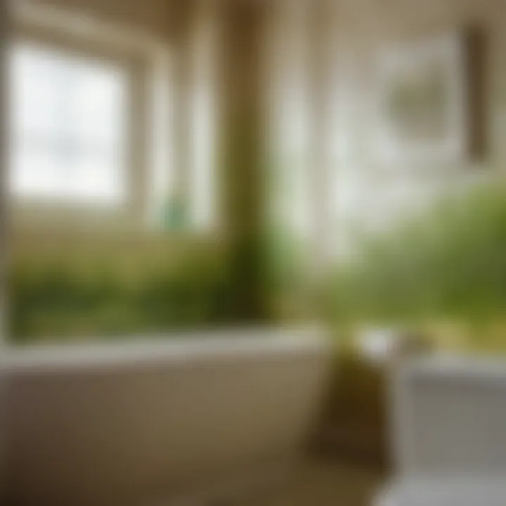 Mold Growth in Bathroom Mold growth in a bathroom caused by water damage