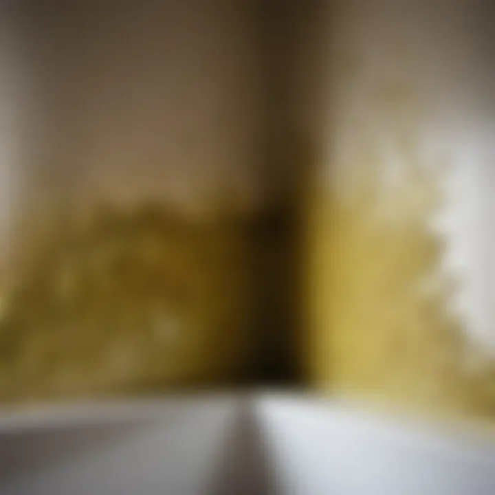 Mold growth in damp bathroom corner