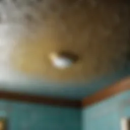 Mold spores spreading in bathroom ceiling