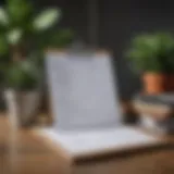 A checklist on a clipboard next to a houseplant