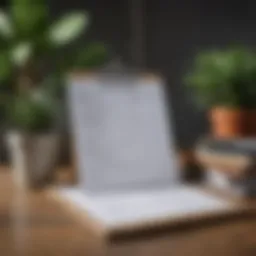 A checklist on a clipboard next to a houseplant