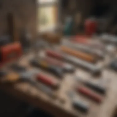 Tools laid out on a workbench for home repairs