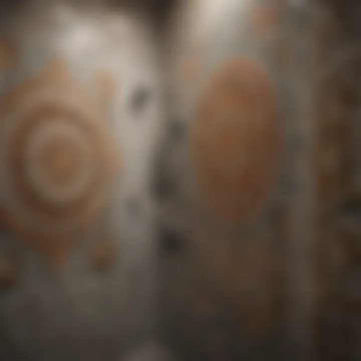 A beautifully tiled mosaic shower with intricate patterns