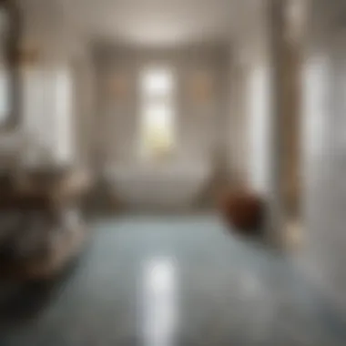 A serene bathroom space showcasing a mosaic floor design