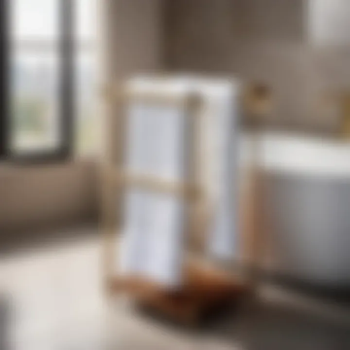 Multi-functional towel stand for organizing towels and linens