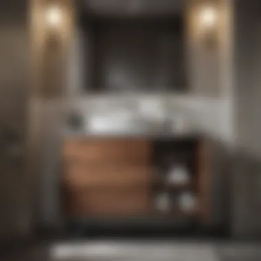 Elegant narrow bath cabinet showcasing modern design