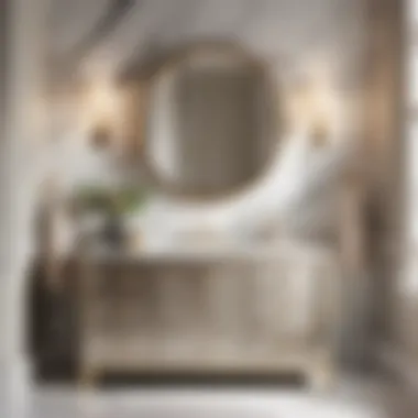 Luxurious narrow depth vanity with marble countertop