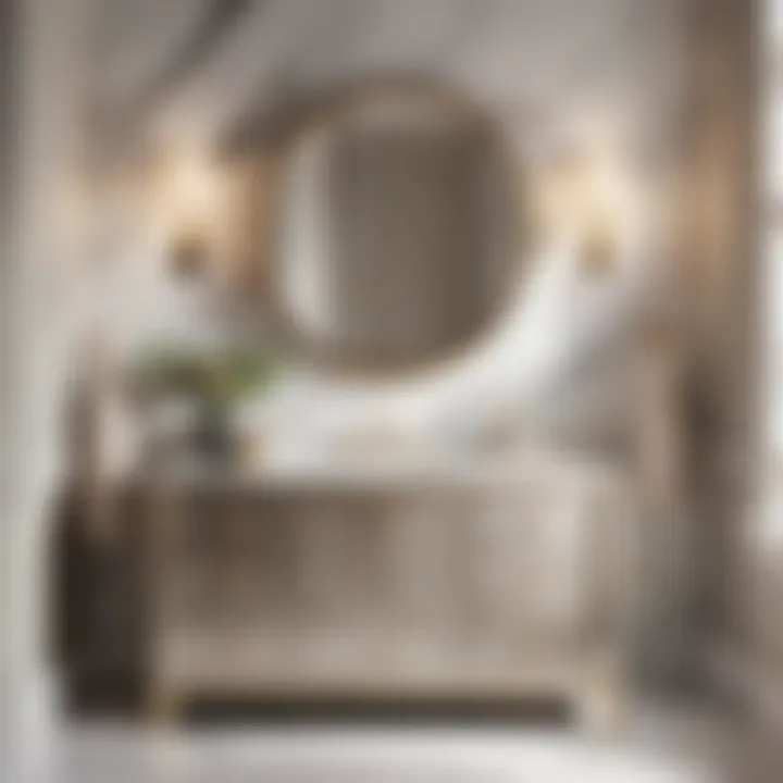 Luxurious narrow depth vanity with marble countertop