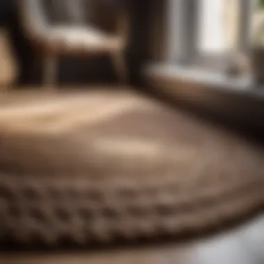 Natural fiber braided rug in earthy tones