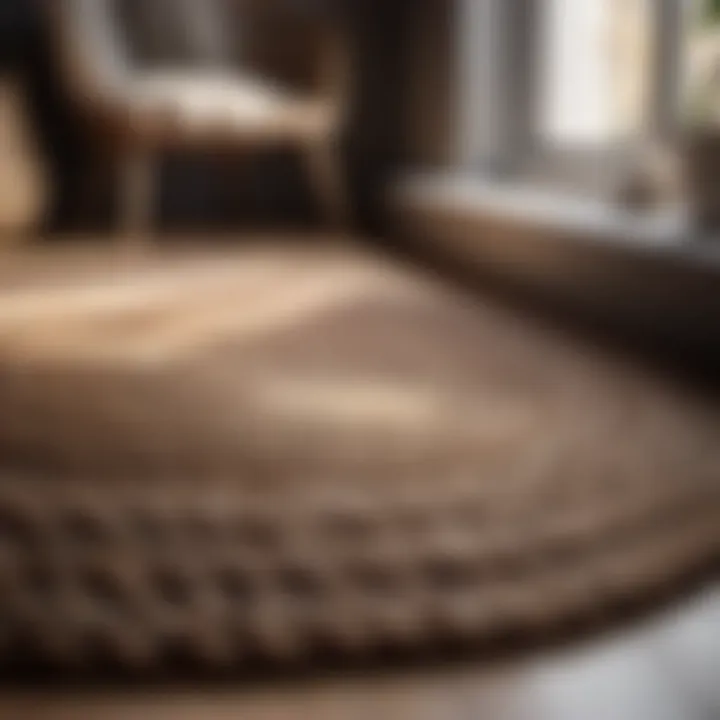 Natural fiber braided rug in earthy tones