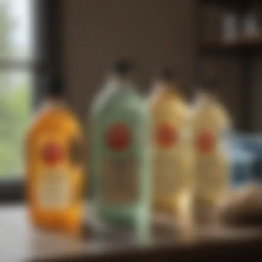 Collection of natural laundry detergent bottles