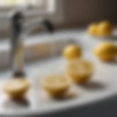 Lemon slices ready for cleaning