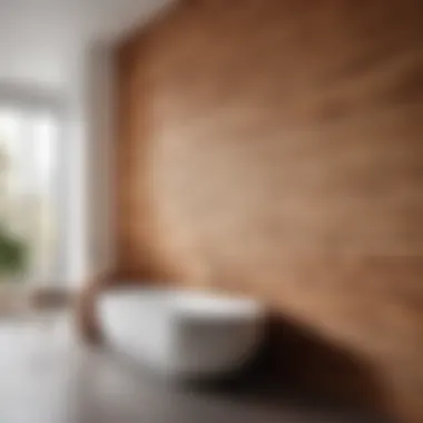 Organic Wood Finish Natural wood bathroom panel cladding with organic grain