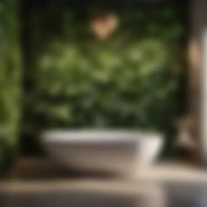 Nature-inspired feature wall with botanical motifs
