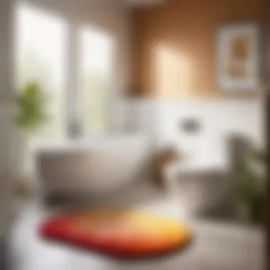 Tranquil Ambiance Nature-themed toilet seat cover and rug bathroom set in a serene bathroom