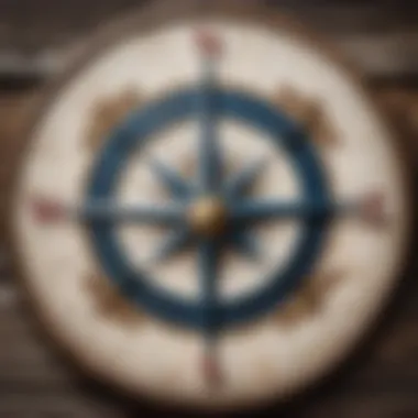 Vintage Compass Rose on Weathered Wood
