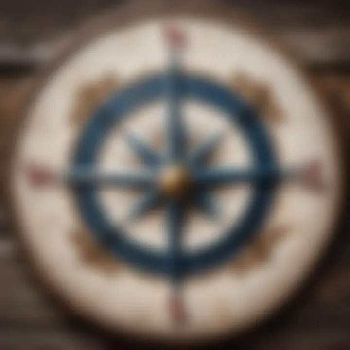 Vintage Compass Rose on Weathered Wood