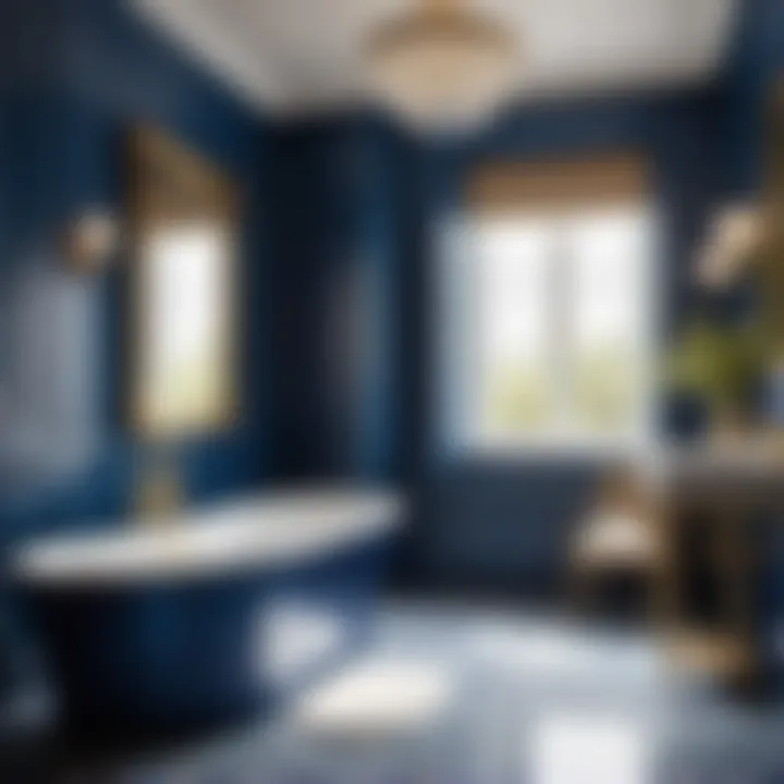 Naval Blue Bathroom with Natural Light