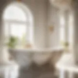 Luxurious marble tub in modern master bathroom