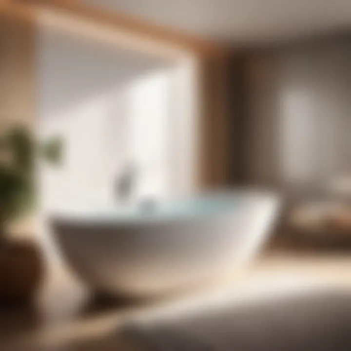 Tech-Integrated Minimalist Tub Sleek and minimalist tub with integrated technology