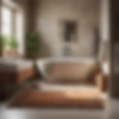 Harmonizing with Earthy Color Palettes Neutral bath rug blending seamlessly with earthy tones