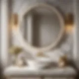 Neutral Marble Vanity Top with Gold Accents