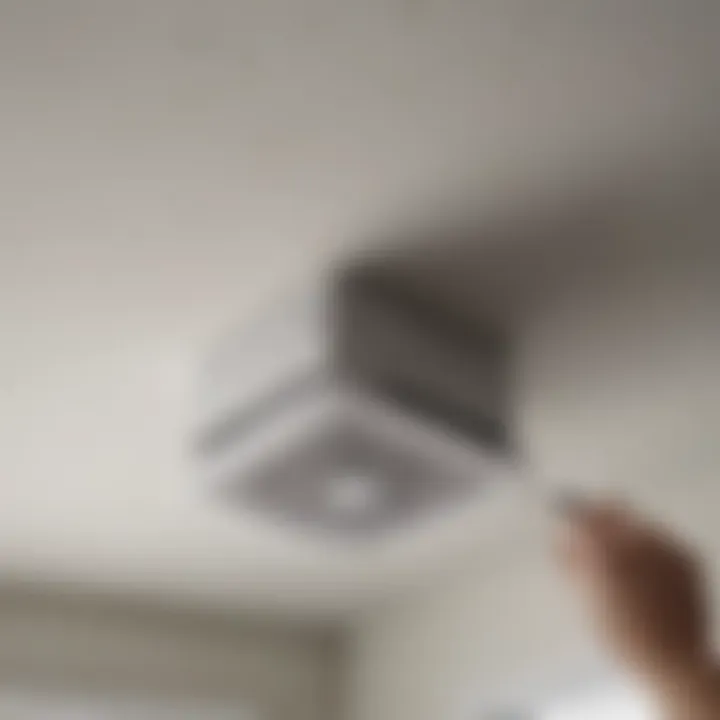 Illustration showcasing a new bathroom fan being installed