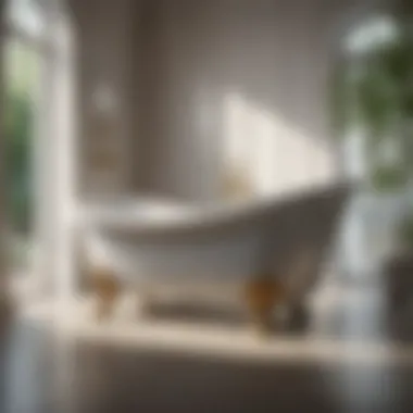 Elegant ceramic bathtub showcasing classic design