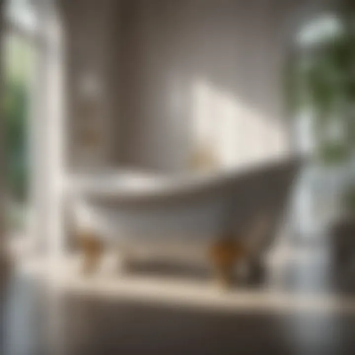 Elegant ceramic bathtub showcasing classic design