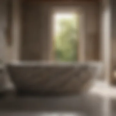 Luxurious stone bathtub with a modern finish