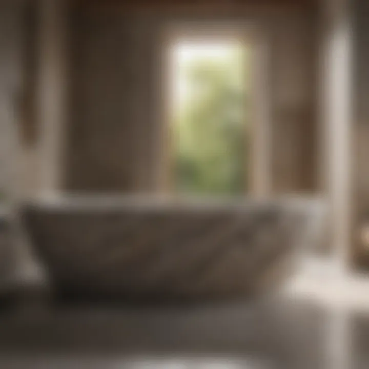 Luxurious stone bathtub with a modern finish