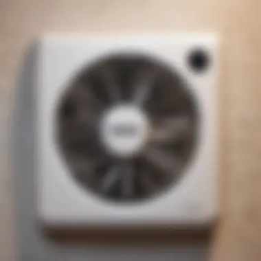 Innovative Technology Showcase Close-up of Nutone wall-mounted ventilation fan features