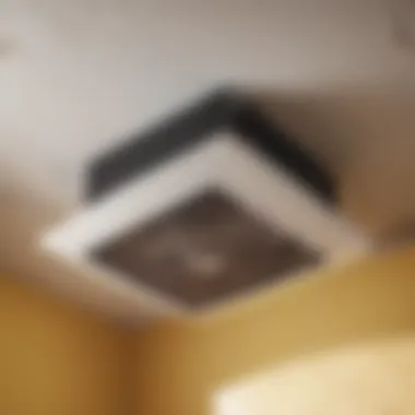 Precision Installation Process Installation of Nutone wall-mounted ventilation fan in progress