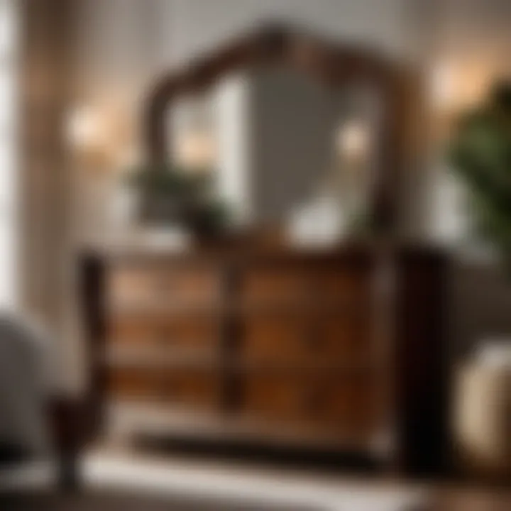Opulent Oakcrest Dresser Set Luxurious Oakcrest Dresser and Mirror Set