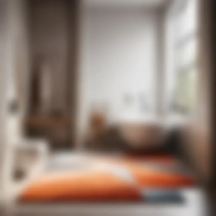 Modern Asymmetry Asymmetrical bathroom rug in minimalist design