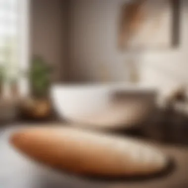 Organic Elegance Organic-shaped bathroom rug in earthy tones