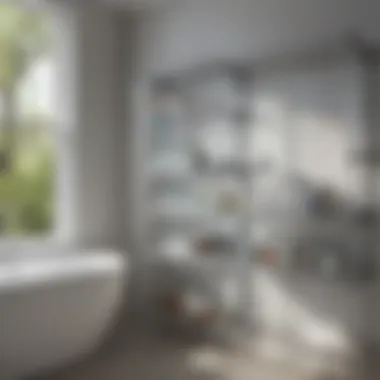 Clear storage containers for bathroom supplies