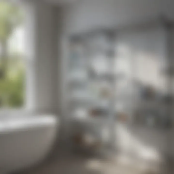 Clear storage containers for bathroom supplies