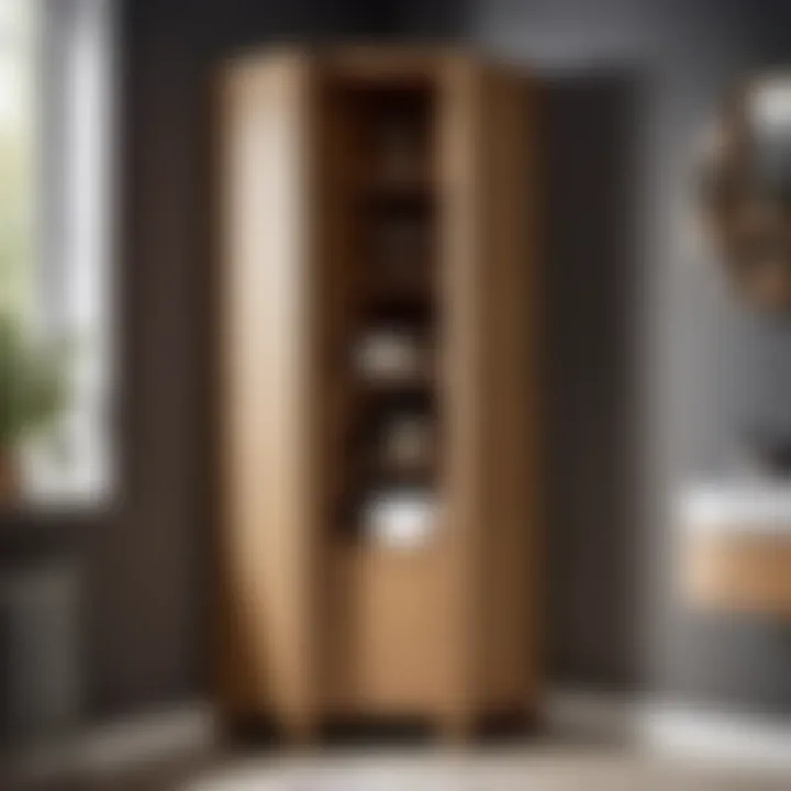 Space-Saving Corner Tall Cupboard in Oak