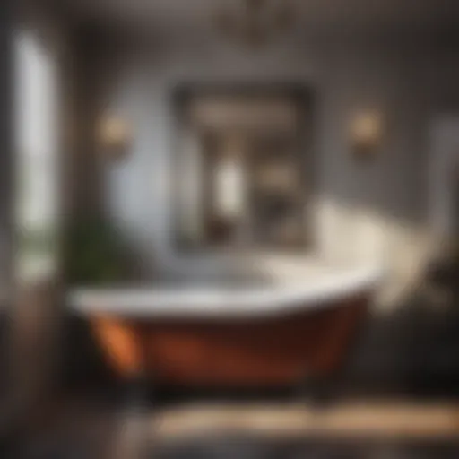 Elegant cast iron bathtub showcasing traditional design