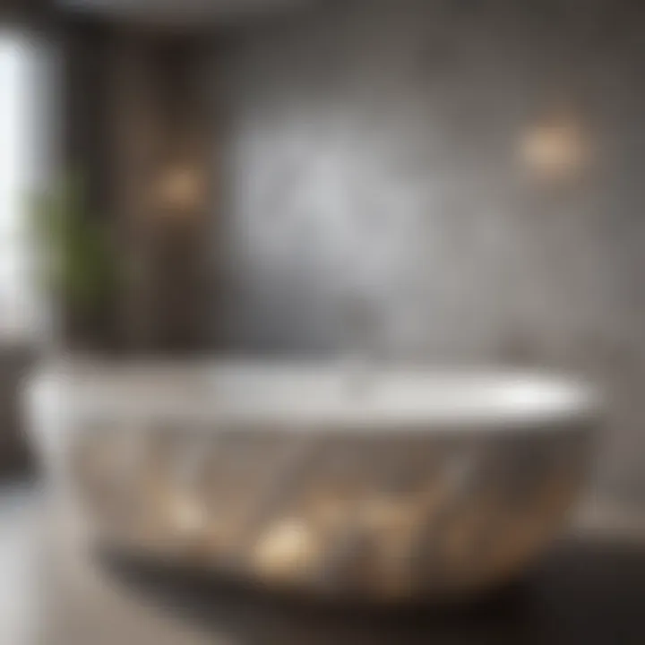 Luxurious quartz bathtub with unique texture and finish