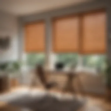 Maintain Comfort with Energy-Efficient Blinds Energy-efficient blinds regulating temperature in a cozy home office